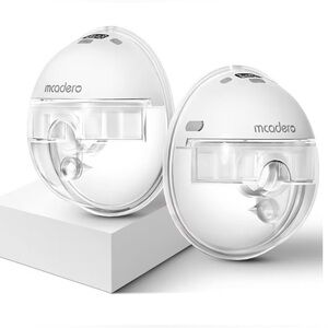 Mcadero M1 Wearable electric Breast Pump LEDnQuiet Lightweight white 2 pack